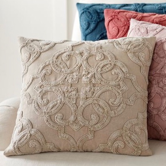 Pottery Barn Accents Pottery Barn Drew Embroidered Pillow Cover